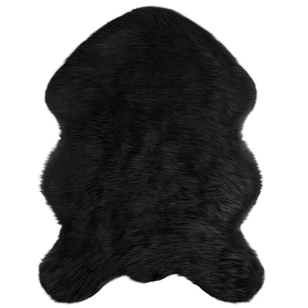 vidaXL Faux Sheepskin Rug Tafalla Black 80 x 120 cm Polyester