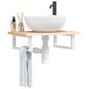 vidaXL Basin Shelf Wall Mounted Steel and Solid Wood Oak
