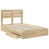 vidaXL Storage Bed with Drawer Sonoma Oak 135 x 190 cm Engineered Wood