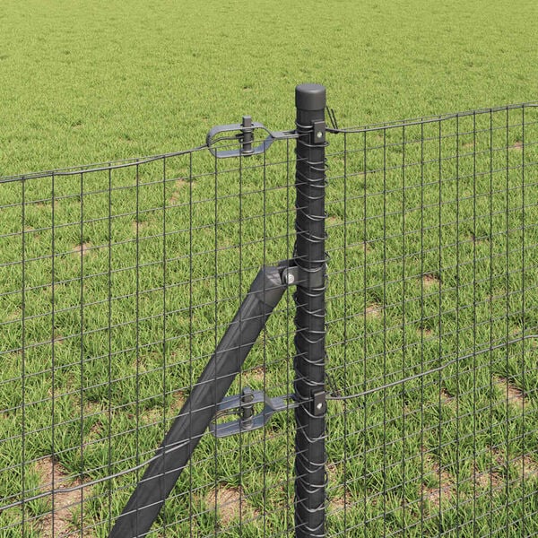 vidaXL Fence Post Grey 50 x 0.6 m (25 x 25 mm mesh) Steel and PVC
