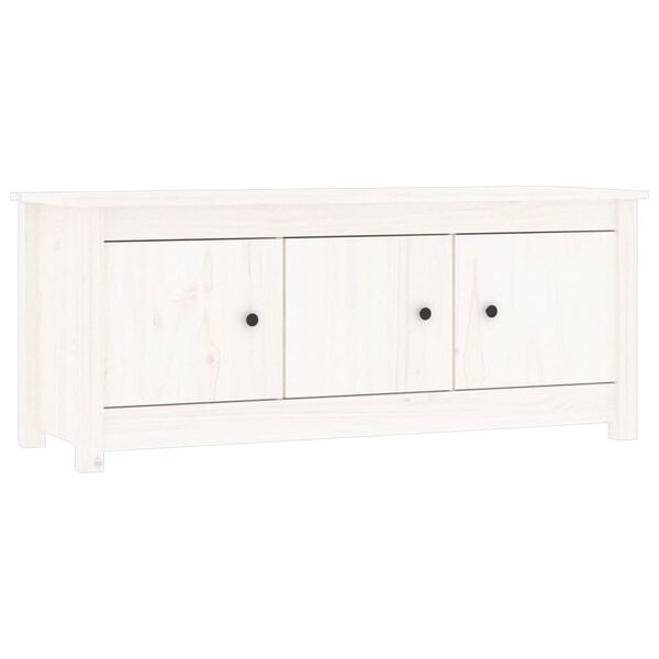vidaXL Shoe Cabinet White 110x38x45.5 cm Solid Wood Pine