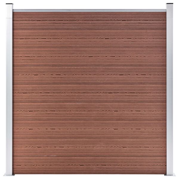 vidaXL WPC Fence Set 7 Square + 1 Slanted 1311x186 cm Brown