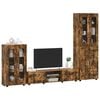 vidaXL TV Cabinet Set with Drawer FLORIN Smoked Oak Engineered Wood
