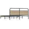 vidaXL Metal Bed Frame without Mattress Smoked Oak 180x200 cm Super King