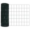 vidaXL Fence with Posts Green 0.4 x 25 m Steel