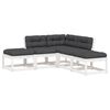vidaXL 5 Piece Garden Sofa Set with Cushions White Solid Wood Pine
