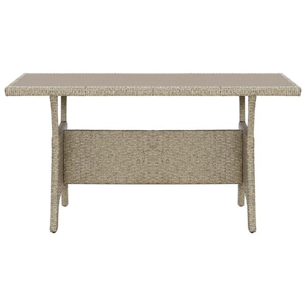 vidaXL Garden Table Grey 120x70x66 cm Poly Rattan