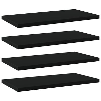 vidaXL Bookshelf Boards 4 pcs Black 40x20x1.5 cm Engineered Wood