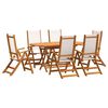 vidaXL 7 Piece Garden Dining Set Solid Wood Acacia and Textilene