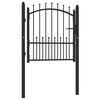 vidaXL Fence Gate EMMEN with Spikes Steel 104x97 cm Black