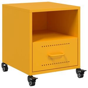 vidaXL Bedside Cabinet Mustard Yellow 36x39x43.5 cm Steel