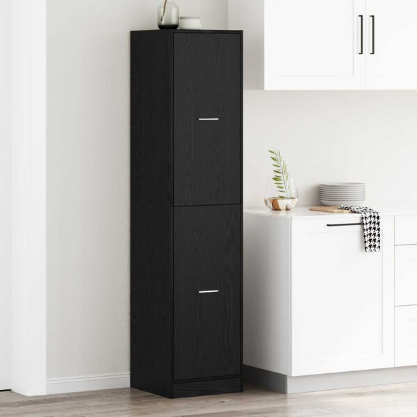 vidaXL Apothecary Cabinet Black oak 40 x 41 x 174.5 cm Engineered wood