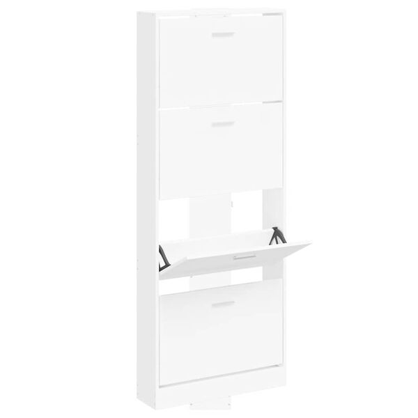 vidaXL Shoe Cabinet White 59x17x150 cm Engineered Wood
