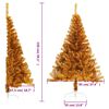 vidaXL Artificial Half Christmas Tree with Stand Gold 150 cm PET