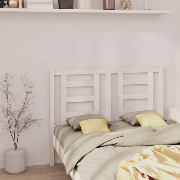 vidaXL Bed Headboard White 126x4x100 cm Solid Wood Pine