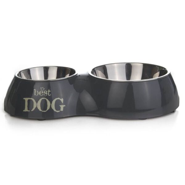 Beeztees Double Feeding Bowl Best Dog 1050 ml 37x22 cm 650396
