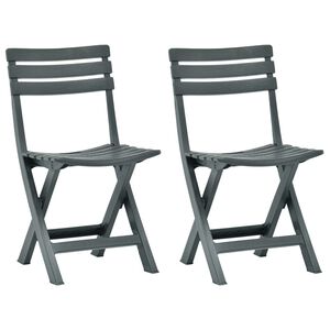vidaXL Folding Folding Chair 2 pcs Plastic Green