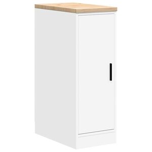 vidaXL Garage Storage Cabinet White 30x51x85 cm Solid Wood Pine