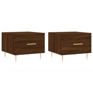 vidaXL Coffee Tables 2 pcs Brown Oak 50x50x40 cm Engineered Wood