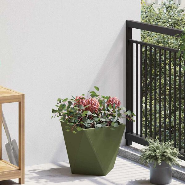 vidaXL Planter 2 pcs Olive Green 30 x 30 x 30 cm Steel