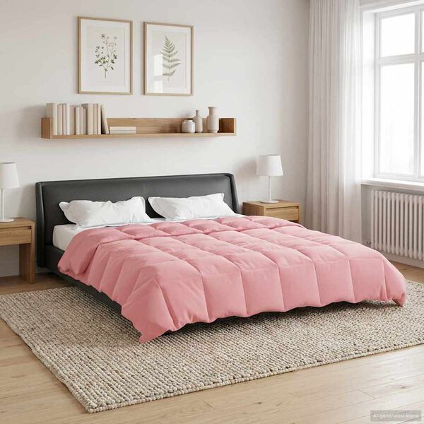 vidaXL Full Year Duvet Quilted Pink 200 x 240 cm Microfiber