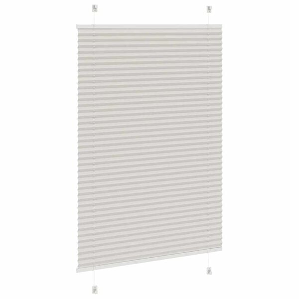 vidaXL Pleated Blind Light Grey 90x100 cm Fabric Width 89.4 cm Polyester