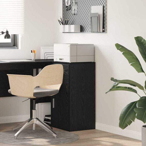 vidaXL Sideboard with Drawer Black Oak 38 x 34 x 75 cm