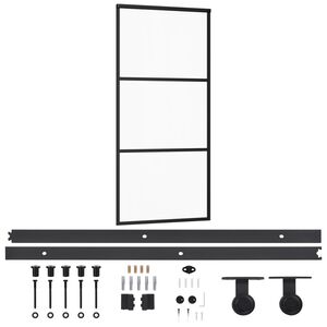 vidaXL Sliding Door with Hardware Set ESG Glass&Aluminium 90x205 cm