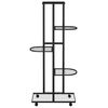 vidaXL 5-Floor Flower Stand with Wheels 44x23x100 cm Black Iron