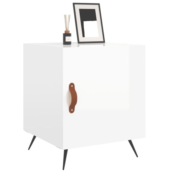 vidaXL Bedside Cabinets 2 pcs High Gloss White 40x40x50 cm Engineered Wood