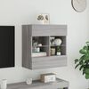 vidaXL TV Wall Cabinet with LED Lights Grey Sonoma 58.5x30x60.5 cm