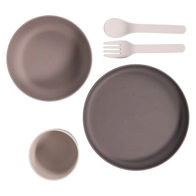 Bo Jungle 5 Piece Baby Tableware Set CPLA Grey