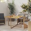 vidaXL Garden Table Beige 109x107x74 cm Poly Rattan&Solid Wood Acacia