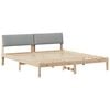vidaXL Bed frame Brown and light grey 200 x 200 cm Solid pine wood