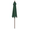 vidaXL Garden Parasol with Wooden Pole Green 299x240 cm