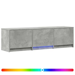 vidaXL TV Cabinet with LED with LED Concrete Grey 140 x 34 x 40 cm