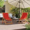 vidaXL Folding Beach Chairs 2 pcs Red Fabric