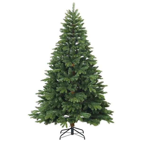 vidaXL Artificial Christmas Tree with 300 LEDs Green 210 cm PE and PVC