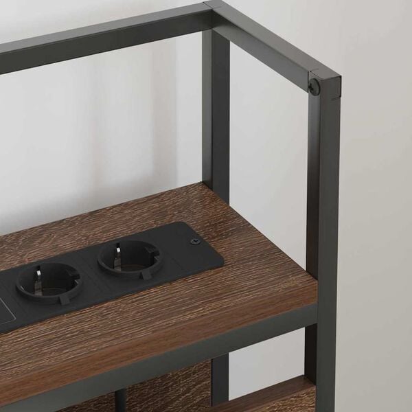 vidaXL Storage Headboard with Shelf Brown oak 140 cm Engineered wood