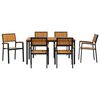 vidaXL Garden Dining Set 7 pcs Black and brown
