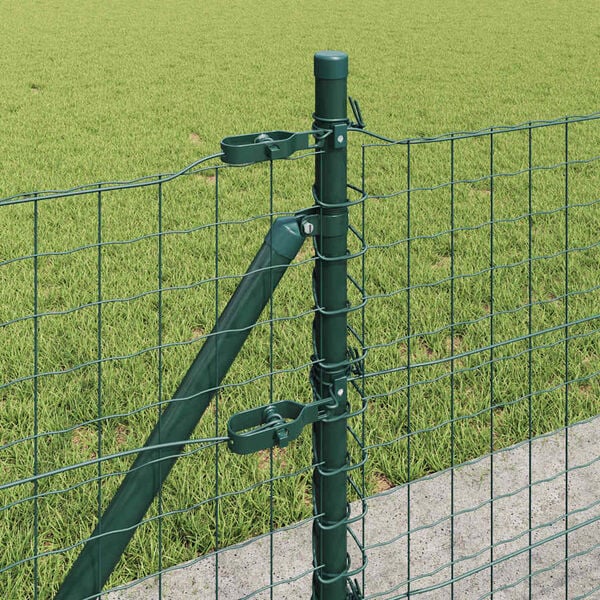 vidaXL Fence Post 7 pcs Green Steel