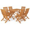 vidaXL 7 Piece Garden Dining Set Solid Teak Wood