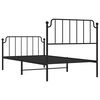 vidaXL Metal Bed Frame without Mattress with Footboard Black 100x190cm