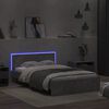 vidaXL Bed Frame with Headboard and LED Concrete Grey 120x200 cm