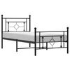 vidaXL Metal Bed Frame without Mattress with Footboard Black 90x190cm