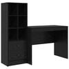vidaXL Desk with Drawer 2 pcs Black Oak