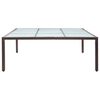 vidaXL Garden Dining Table Brown 200x200x74 cm Poly Rattan