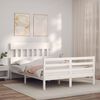 vidaXL Bed Frame without Mattress White 140x190 cm Solid Wood