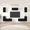 vidaXL TV Cabinet Set Wall-mounted 7 pcs Black Oak Engineered Wood