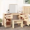 vidaXL Dressing Table Set with a Mirror Solid Wood Pine